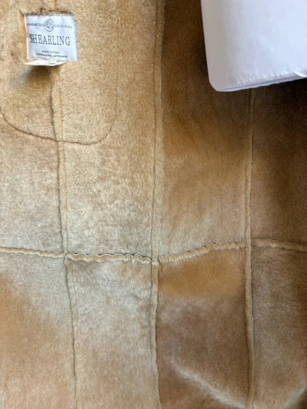 Genuine Shearling Coat Made in Italy Full Length Sheepskin Leather Size 48 - Picture 7 of 10